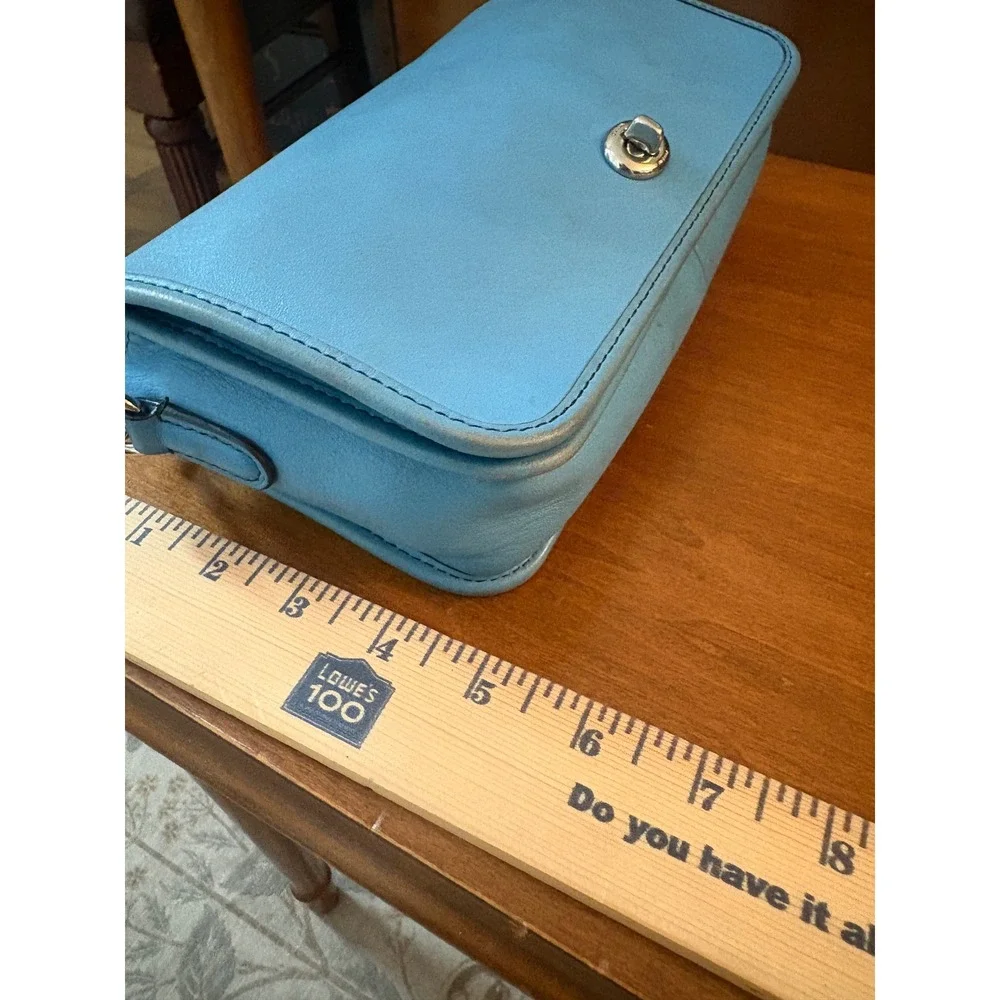 Coach Blue Turnlock Crossbody Bag | Smooth Leather | Style A1680 38015 - Picture 8 of 9
